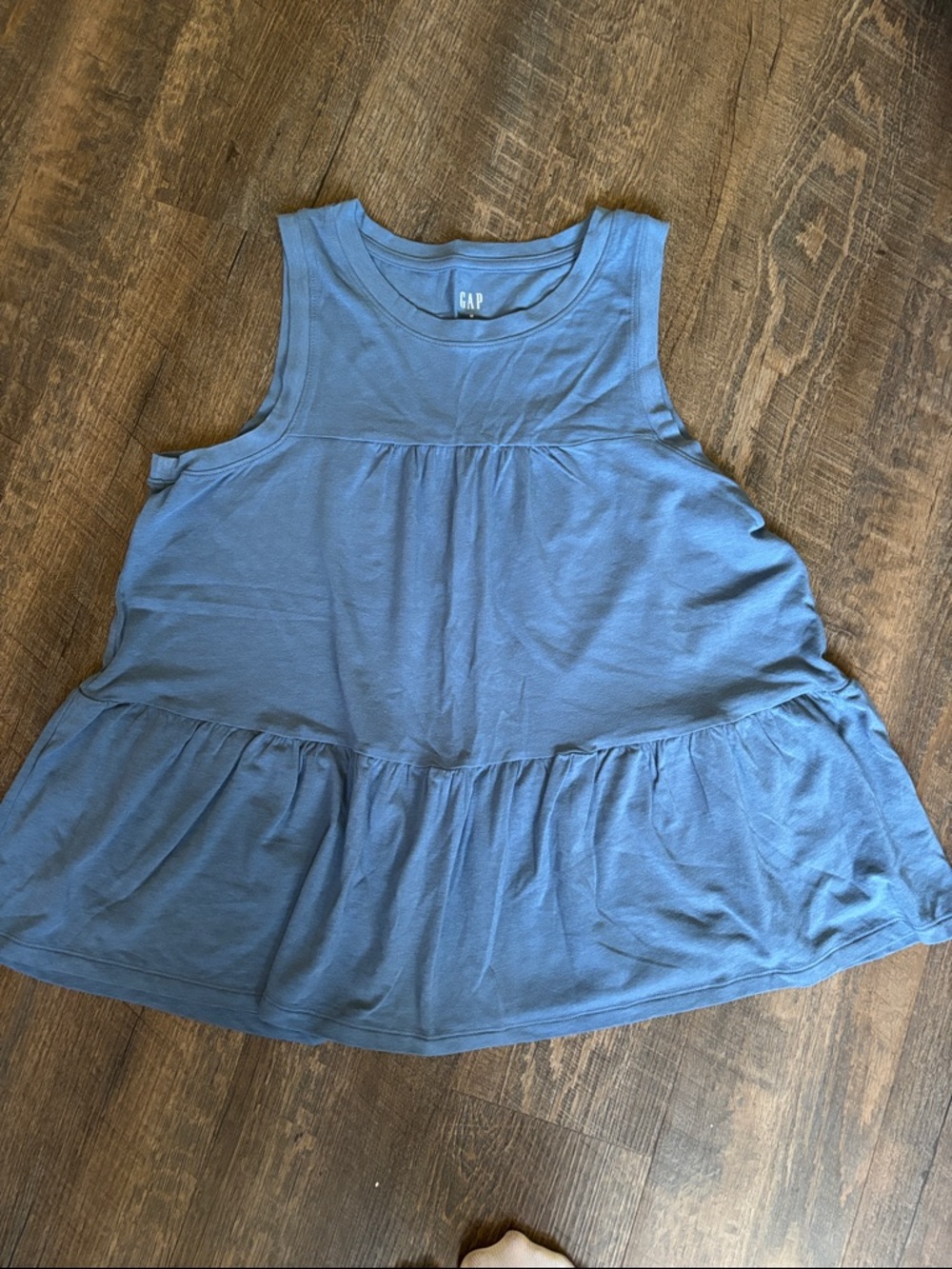 GAP Women's Dusty Blue Tiered Sleeveless Tank